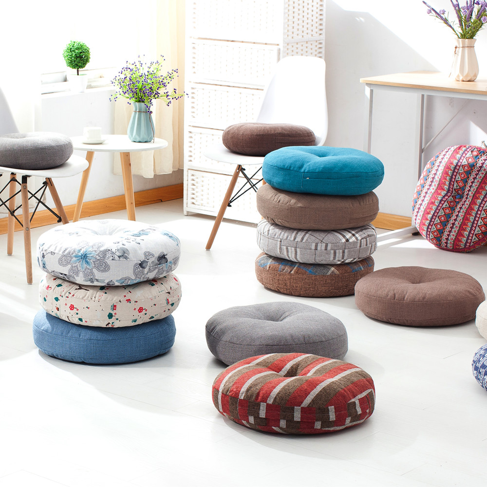 Flax Futon Seat cushion thickening circular Large Fabric art floor Meditation cotton balcony Windows Tatami cushionin the Home Fabric , Cushion/Cushion/Sofa cushion , Futon category - from Buy2taobao.com to provide professional Taobao agent buy service