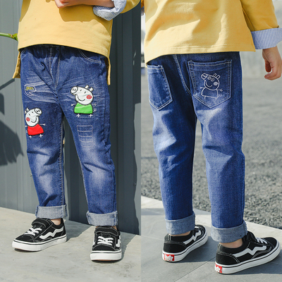 宝宝春秋款韩版牛仔裤男童长裤1-2-3-4-5-6-7岁小童裤子秋季单裤