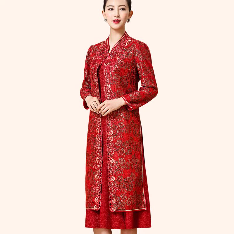 結婚媽媽禮服年輕嫁女兒媽媽禮服 嶽母媽媽婆婆結婚喜宴禮服喜慶在類目 女裝/女士精品, 中老年女裝中 - 來自Buy2taobao.com提供專業的淘寶代購服務