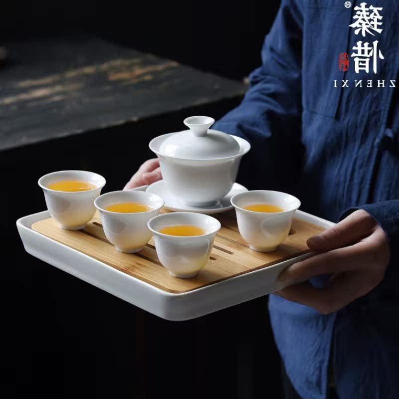 白瓷盖碗茶杯壶陶瓷功夫茶具套装简约家用泡大小号三才茶碗|ruв категории посуда, чайный сервиз, супник - от Buy2taobao.com для оказания профессиональной услуги покупки агента Taobao