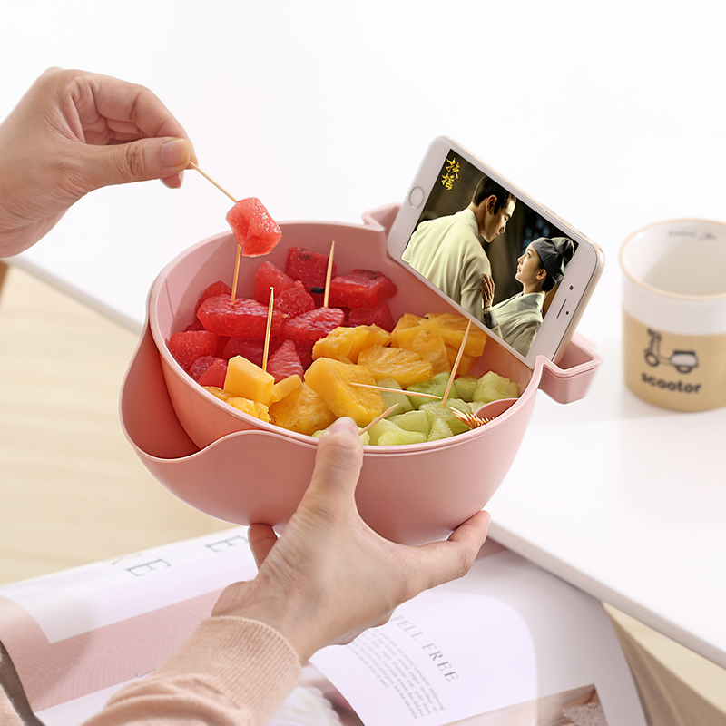 Plastic double-deck originality Leachate Lazy man Guohe melon seed Fruit plate household modern a living room storage boxin the Tableware , Tableware , Fruit bowl/Fruit plate/Hamper category - from Buy2taobao.com to provide professional Taobao agent buy service