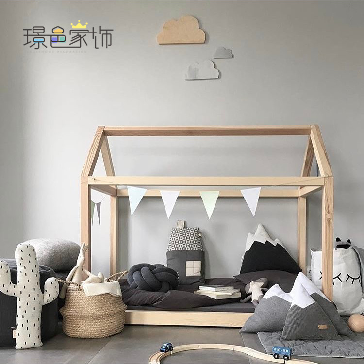 Nordic ins Small house Wooden bed Children's Room solid wood Canopy Bed The Little Princess Tatamiin the Residential furniture , Beds , Children's beds  category - from Buy2taobao.com to provide professional Taobao agent buy service