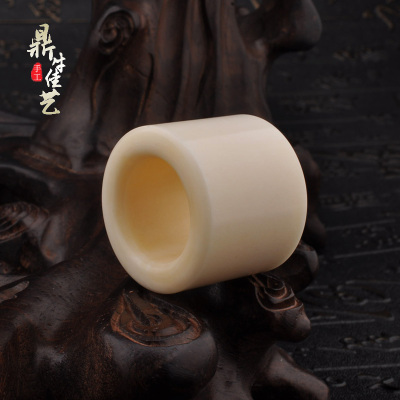 天然原色未脱脂 西藏牦牛骨大扳指 戒指 指环 骆驼骨扳指 男款