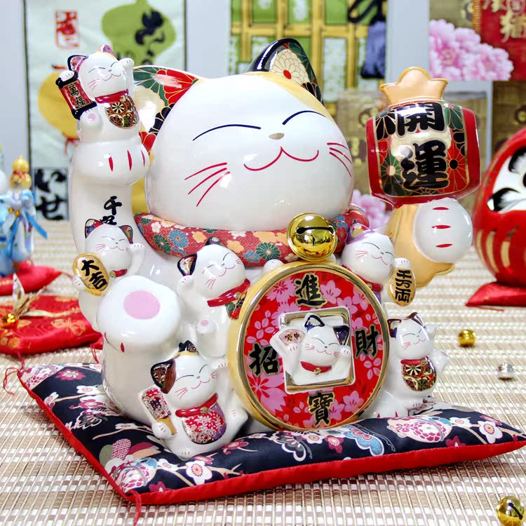 日本 16寸超大 陶瓷 招财猫存钱罐 摆件开业礼品 摆设 特大发财猫在类目 家居饰品, 装饰器皿, 招财猫中 - 来自Buy2taobao.com提供专业的淘宝代购服务
