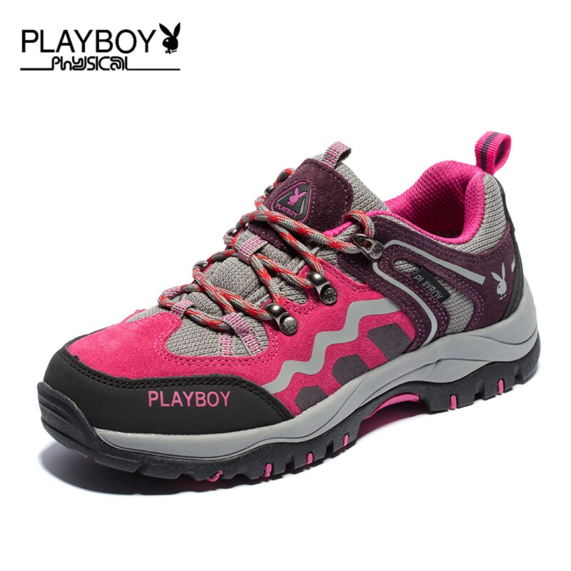 PLAYBOY花花公子女款登山户外休闲运动徒步鞋女鞋耐磨防滑正品