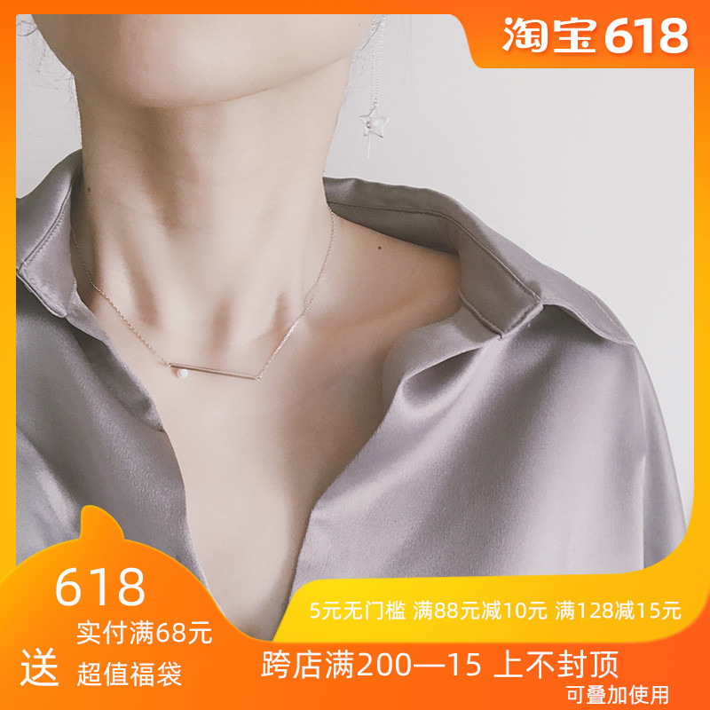 極簡 超氣質 珍珠幾何925純銀鎖骨鏈簡約項鏈 短款少女系珍珠飾品在類目 飾品/流行首飾/時尚飾品新, 項鍊中 - 來自Buy2taobao.com提供專業的淘寶代購服務