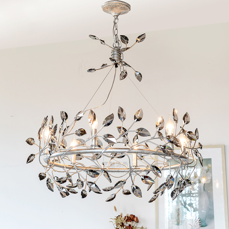 branch Iron art Nordic modern Simplicity American style Art originality crystal Restaurant a living room Retro crystal a chandelierin the Decoration main material , Lamps , Chandelier category - from Buy2taobao.com to provide professional Taobao agent buy service