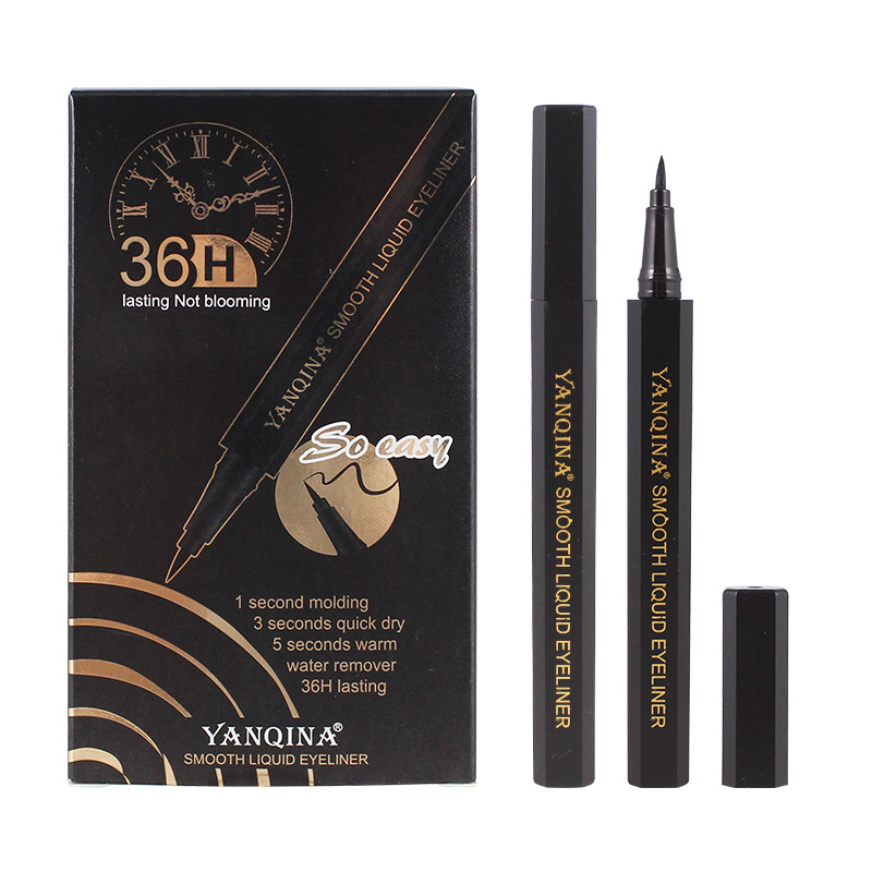 YANQINA Quick drying Cool black Eyeliner Liquid Pen Square appearance 36H Lasting Not blooming Supple Eyeliner waterproofin the Makeup/Perfume/Beauty tools , Other make-up category - from Buy2taobao.com to provide professional Taobao agent buy service