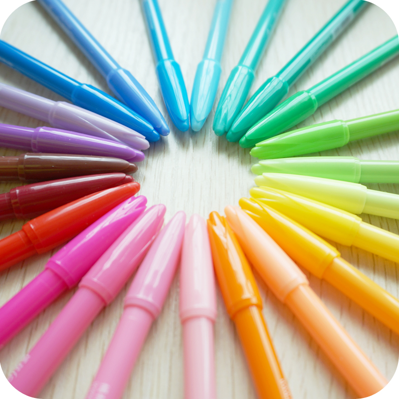 韩国文具可爱创意中性笔24色签字笔彩色纤维学生水笔学习用品批发
