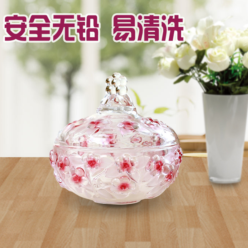 包郵玻璃砂紅紫糖缸帶蓋梅花糖果盅罐幹果脯缸消磁碗首飾收納盒在類目 餐飲具, 咖啡器具, 糖缸中 - 來自Buy2taobao.com提供專業的淘寶代購服務