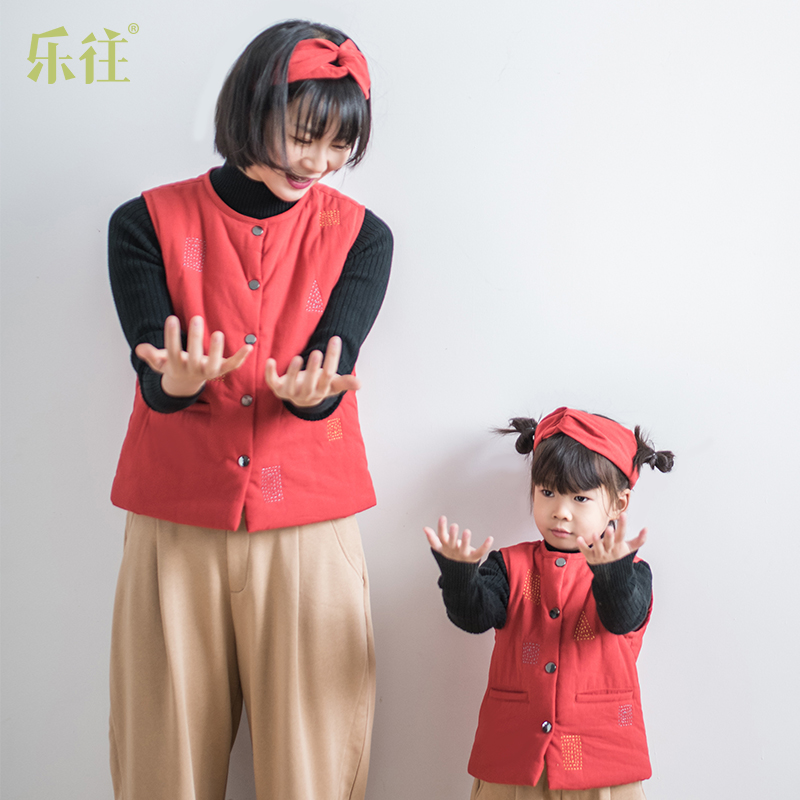 小乐往亲子装第498课【娃娃】冬新短款宝宝棉袄马甲外套母女|ruв категории Детская одежда, жилет - от Buy2taobao.com для оказания профессиональной услуги покупки агента Taobao