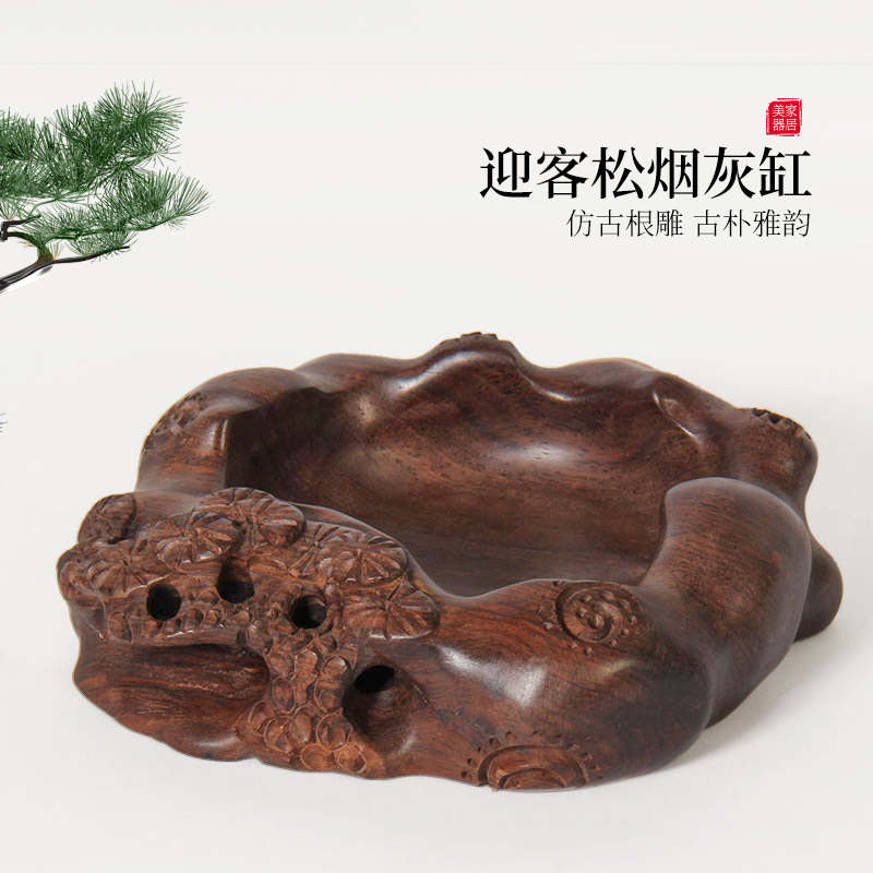 旺鸿运红木工艺品 黑檀木质烟缸复古根雕烟灰缸实木创意个性大号在类目 节庆用品/礼品, 创意礼品, 时尚烟灰缸中 - 来自Buy2taobao.com提供专业的淘宝代购服务
