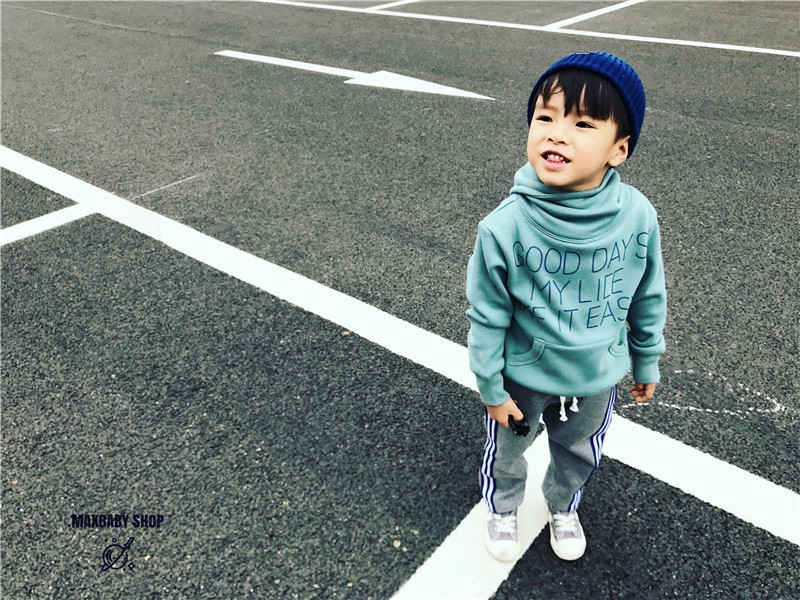 max baby shop 自制 蓝绿色高领加绒卫衣【现货】|msdalam kategori Kanak-kanak/Bayi/Keluarga dipasang, sweater/Fleece - dari Buy2taobao.com untuk memberikan perkhidmatan ejen Taobao profesional membeli