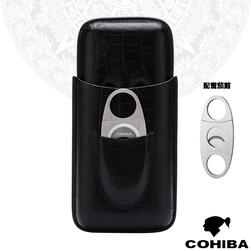 COHIBA Cohiba genuine leather Cigar Cases Leather sheath Portable 3 Cigar Moisture Metal Cigar scissorsin the ZIPPO/Swiss Army Knife/Glasses , Smoking , Cigarette case category - from Buy2taobao.com to provide professional Taobao agent buy service