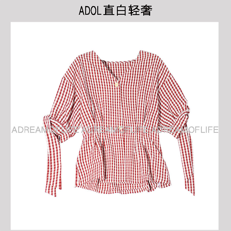 【ADOL 直白轻奢】潮流春夏百搭红格子衬衫女TMM-0739030022在类目 女装/女士精品, 衬衫中 - 来自Buy2taobao.com提供专业的淘宝代购服务