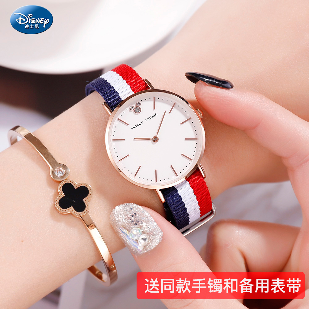 Disney Middle school student watch Mickey fashion Trend Quartz watch Senior high school student Belt Rhinestone children Female watchin the Wristwatch , Watch category - from Buy2taobao.com to provide professional Taobao agent buy service