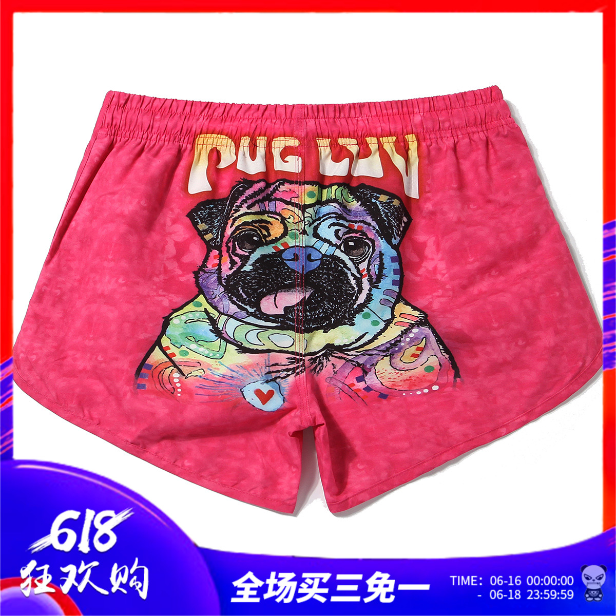 夏季女装拼色狗狗字母印花平角游泳短裤沙滩裤短裤不一样的情侣装在类目 运动/瑜伽/健身/球迷用品, 游泳, 沙滩裤中 - 来自Buy2taobao.com提供专业的淘宝代购服务