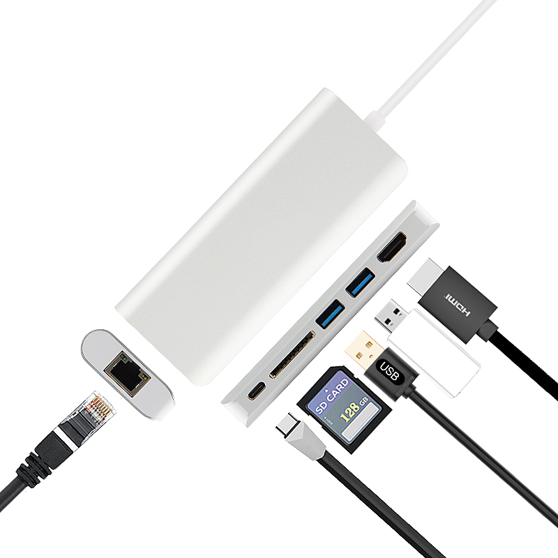 久宇USB-C笔记本转接头Type-c转换器HDMI读卡器USB雷电3连网线苹|ruв категории Цифровые аксессуары, цифровой периферийных, линии данных - от Buy2taobao.com для оказания профессиональной услуги покупки агента Taobao