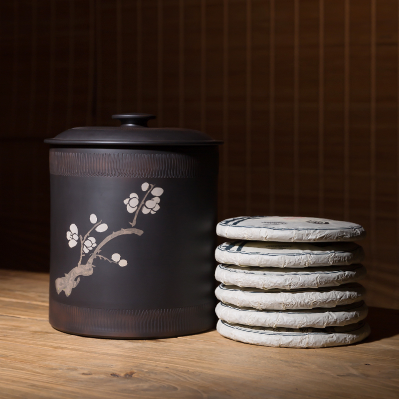 Yunnan Jianshui purple pottery Tea pot NRK Blank Pu'er Tea 7 Tea cylinder Fragrance Large household Canisterin the Tableware , Tea set , Tea caddy category - from Buy2taobao.com to provide professional Taobao agent buy service