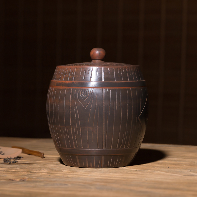 Guangxi Qinzhou Nixing pottery Tea pot Cask Tea cylinder NRK Blank Tea pot trumpet seal up Purple teain the Tableware , Tea set , Tea caddy category - from Buy2taobao.com to provide professional Taobao agent buy service
