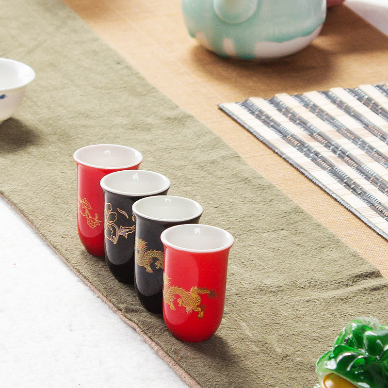 厂家直批陶瓷功夫茶具茶杯 手绘金龙品茗杯礼盒白瓷闻香杯在类目 餐饮具, 茶具, 整套茶具中 - 来自Buy2taobao.com提供专业的淘宝代购服务