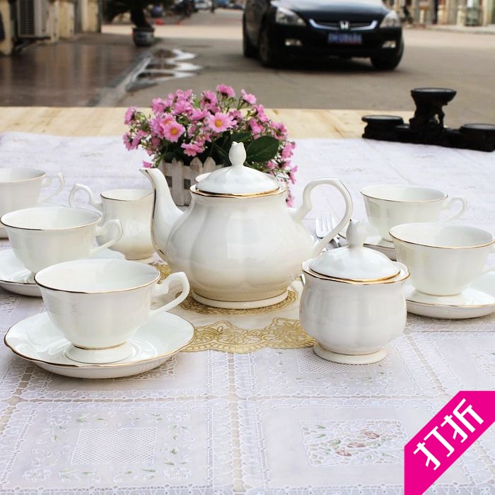 陶瓷茶具欧式骨瓷咖啡具套装咖啡杯英式下午茶15头纯白咖啡杯碟在类目 餐饮具, 咖啡器具, 咖啡套具中 - 来自Buy2taobao.com提供专业的淘宝代购服务