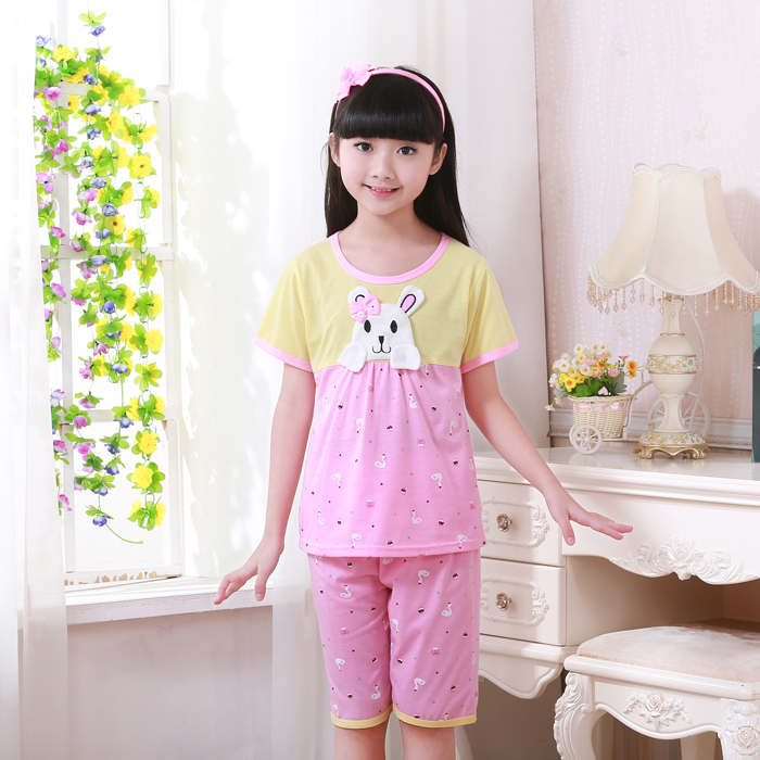 Summer fund Short sleeved Children's sleepwear Pure cotton set Thin section girl girl CUHK baby Princess tracksuitin the Children/Baby/Family fitted , Children tracksuit , Home service package category - from Buy2taobao.com to provide professional Taobao agent buy service