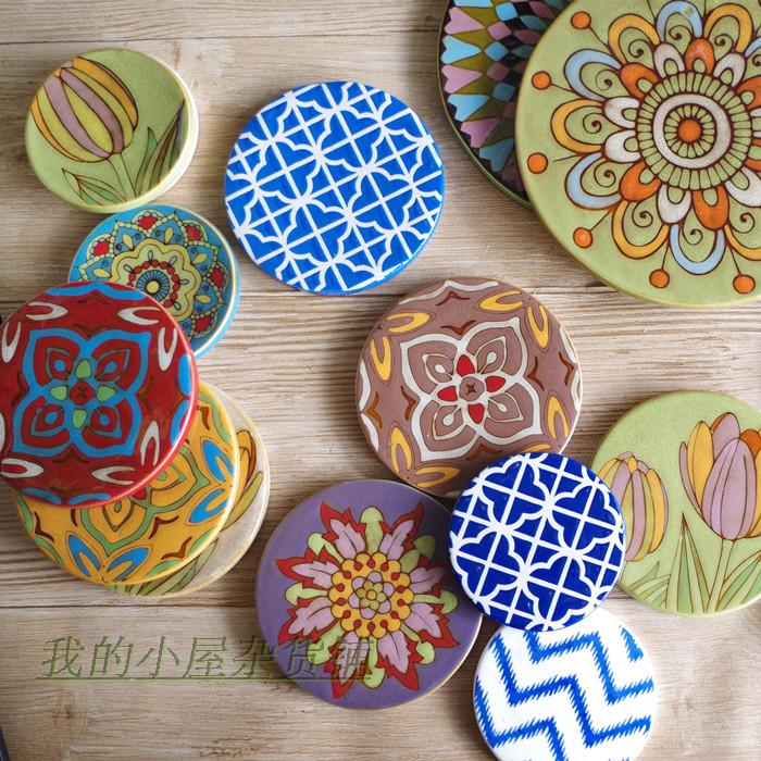 Clearance American style rural style ceramics Insulation pad household Pot mat coasters Anti scald Cushion Heat Decorative platein the Tableware , Cup/Cups/Kettle , Coaster category - from Buy2taobao.com to provide professional Taobao agent buy service
