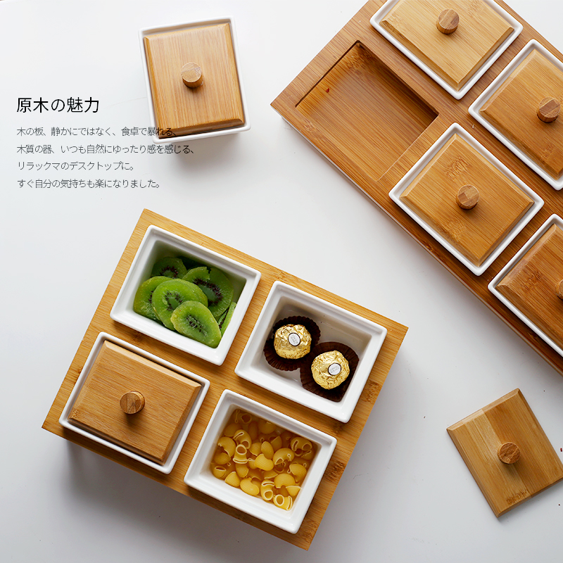 陶瓷干果盘糖果零食小吃点心拼盘分格带盖客厅创意坚果瓜子盒包邮在类目 餐饮具, 餐具, 果盆/果盘/果篮中 - 来自Buy2taobao.com提供专业的淘宝代购服务