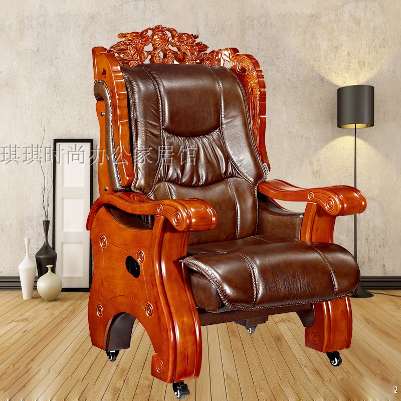 quality goods Executive Chair The boss chair genuine leather cowhide Zhongban chairs Office chair Four feet solid wood computer chairin the Business/Office Furniture , Office Furniture , Office Chair , Chair/Boss chair category - from Buy2taobao.com to provide professional Taobao agent buy service