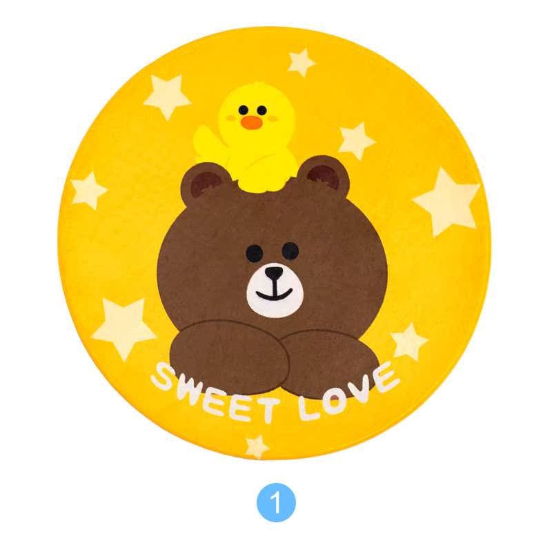 Cartoon lovely Bruins circular a living room Cold proof Suede Mat household yellow bedroom children carpet door matin the Home Fabric , Carpet category - from Buy2taobao.com to provide professional Taobao agent buy service