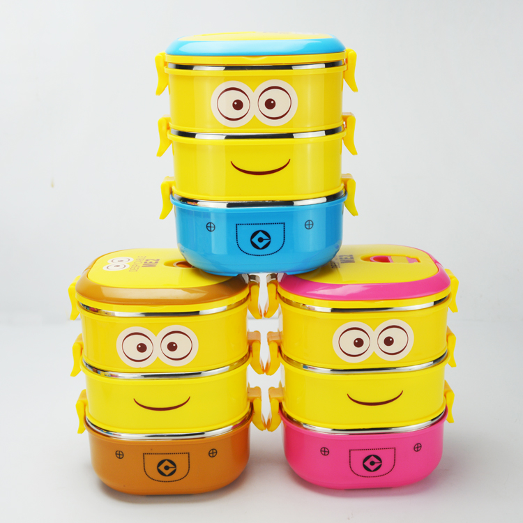Rectangular/Round/Square Cartoon student Lunch box heat preservation Lunch box Stainless steel Heat insulation barrel Double three Bento Boxin the Tableware , Tableware , Boxes/Cooler/Heat to the pot category - from Buy2taobao.com to provide professional Taobao agent buy service