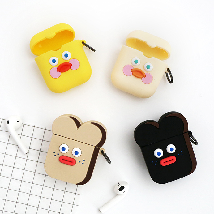 the republic of korea romane Cartoon duck toast airPods smart cover Silicone Case Apple wireless Headphone boxin the 3C Digital Accessories, MP3/MP4 Fitting , Headphone Accessories category - from Buy2taobao.com to provide professional Taobao agent buy service