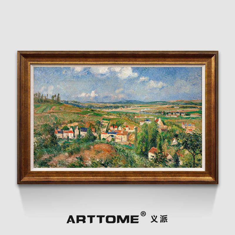 Camille Pissarro-Village scenery Righteous culture a living room American style Scenery Oil Painting Restaurant European style Decorative paintingin the Home accessories , Decorative painting , Painting category - from Buy2taobao.com to provide professional Taobao agent buy service