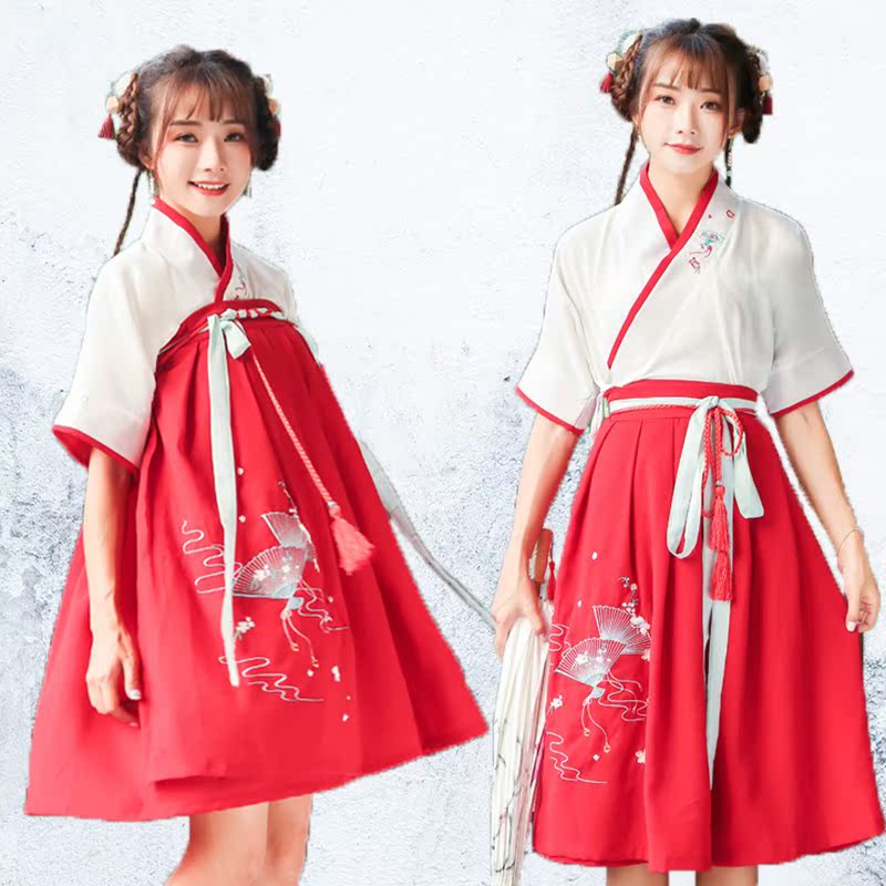 汉服女古装改良日常汉素修身齐胸襦裙中国古风学生班服清新夏装在类目 女装/女士精品, 唐装/民族服装/舞台服装, 民族服装/舞台装中 - 来自Buy2taobao.com提供专业的淘宝代购服务