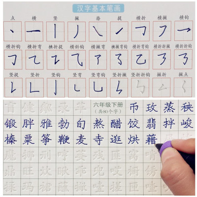 儿童写字帖练字帖小学生1-6年级同步生字多功能速成楷书钢笔字帖