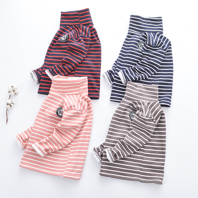 2018秋冬新款洋气半高领女童打底衫加绒男女童中小童儿童加厚保暖