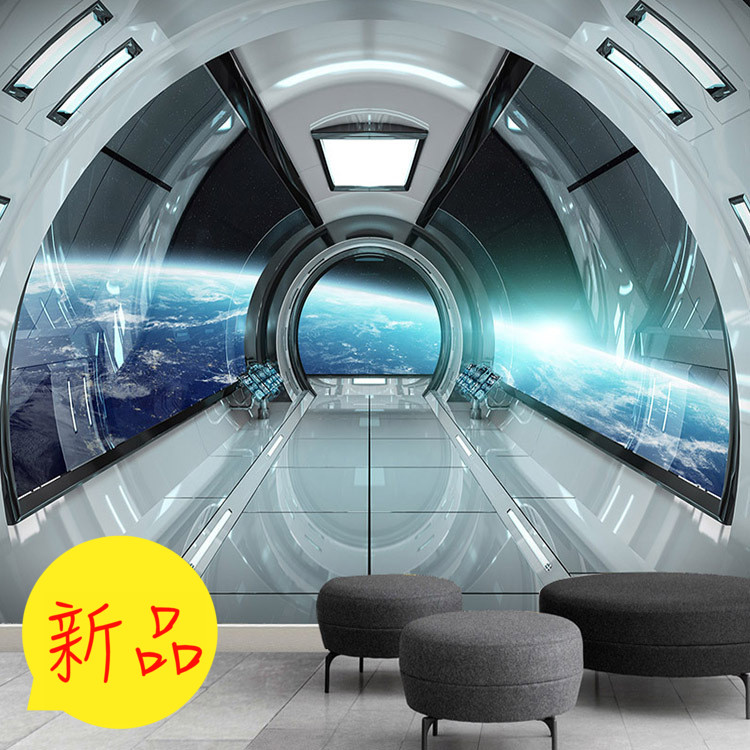 3D立体星空科幻太空舱壁纸客厅办公室显大拓展空间延伸科技感墙纸在类目 家装主材, 墙纸, PVC墙纸中 - 来自Buy2taobao.com提供专业的淘宝代购服务