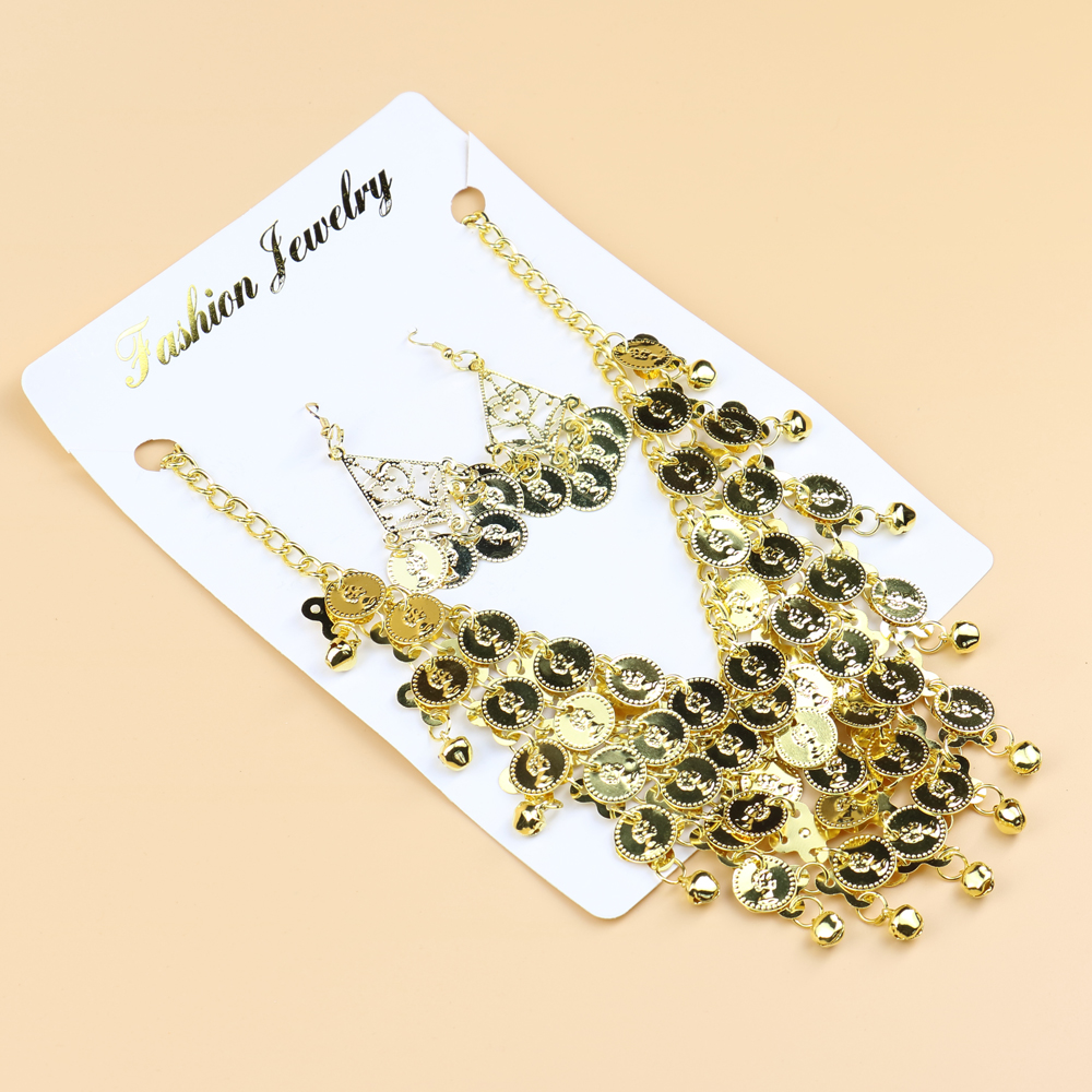 Belly dance accessories Necklace+Earrings stage perform Neck chains Earrings Two piece set east show Jewelryin the Sports/Yoga/Fitness/Fans supplies , Dance/Aerobics/Gymnastics , Belly dance , Belly Dance Accessories category - from Buy2taobao.com to provide professional Taobao agent buy service