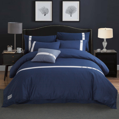 Cotton denim 2018 New products pure cotton fashion Simplicity Solid Mosaic 4 sets factoryin the Bedclothes , Bedding Sets/Family of four/Multiple sets of category - from Buy2taobao.com to provide professional Taobao agent buy service