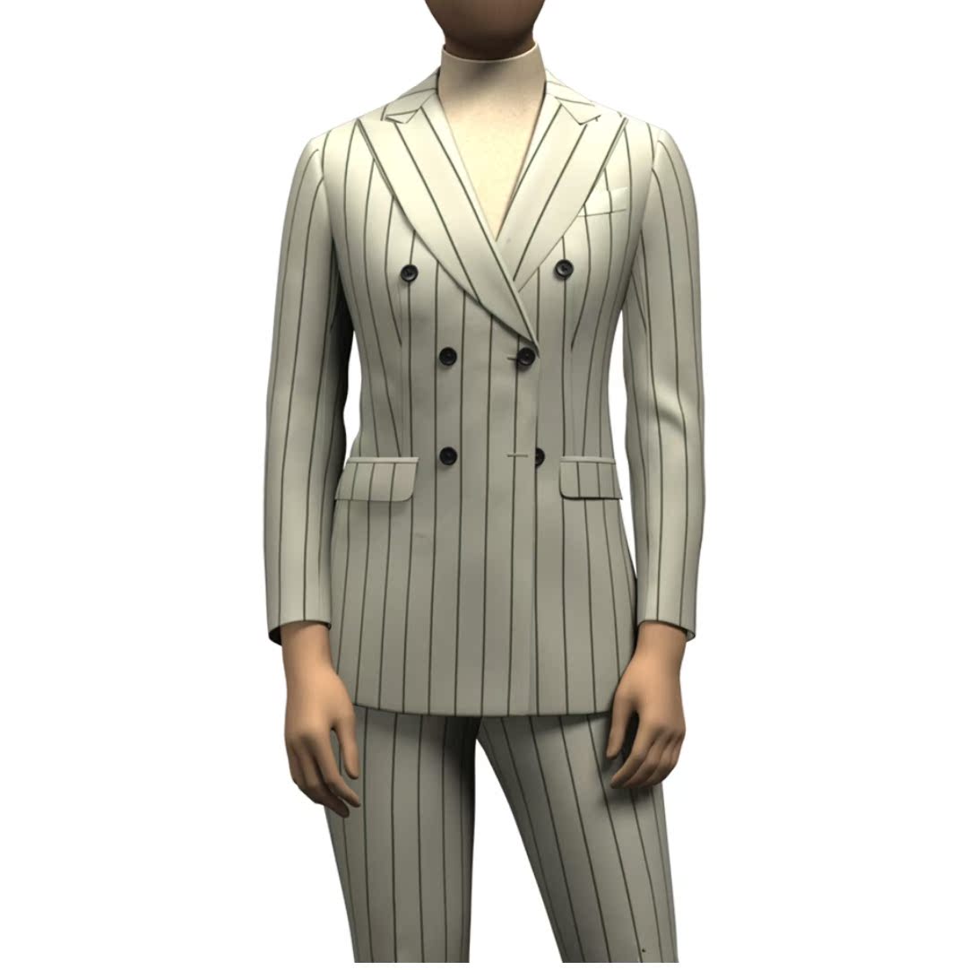 Italy imports STB Wool Beige stripe lady suit Private High-end customizedin the Women's clothing/Boutique , Suit category - from Buy2taobao.com to provide professional Taobao agent buy service
