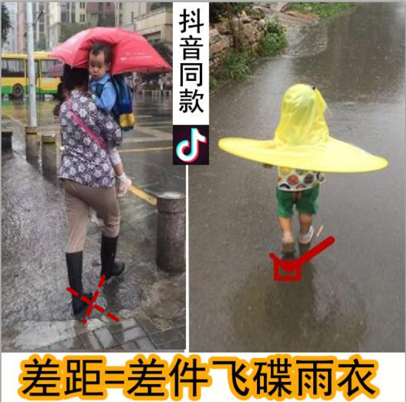 儿童飞碟雨衣帽伞男童女童幼儿园小黄鸭宝宝折叠小孩斗篷抖音同款|msdalam kategori lampin/Xihu/makan/push pelarik, tali/Anak Kecil/barang perjalanan, baju hujan - dari Buy2taobao.com untuk memberikan perkhidmatan ejen Taobao profesional membeli
