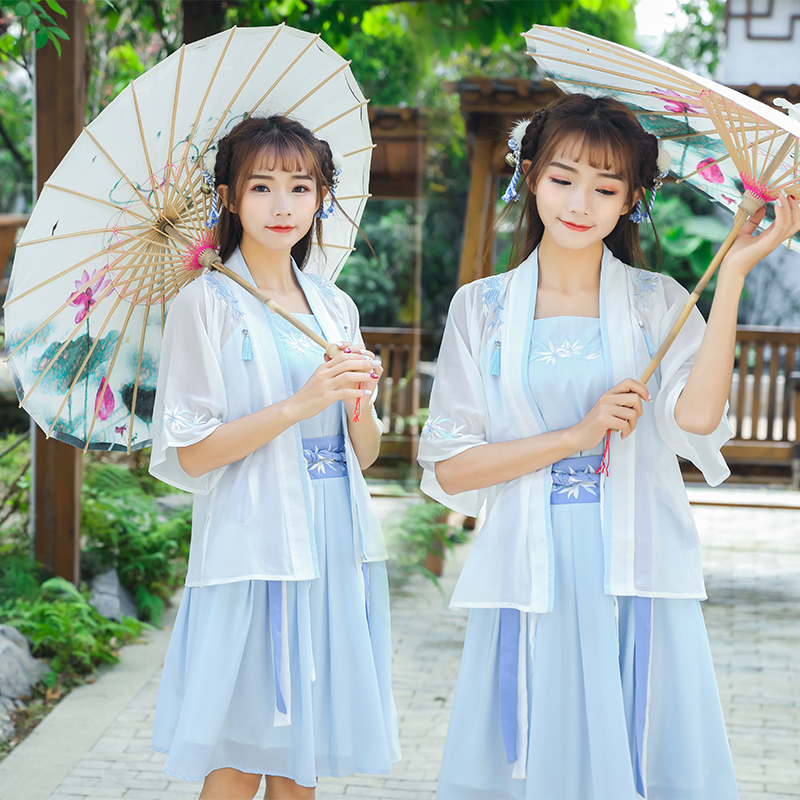 春夏汉元素古装服装上衣短裙中国风学生日常改良女装古风汉服套装|ruв категории Женская одежда, костюм/национальная одежда/театр костюм, национальная одежда/этап погрузки - от Buy2taobao.com для оказания профессиональной услуги покупки агента Taobao