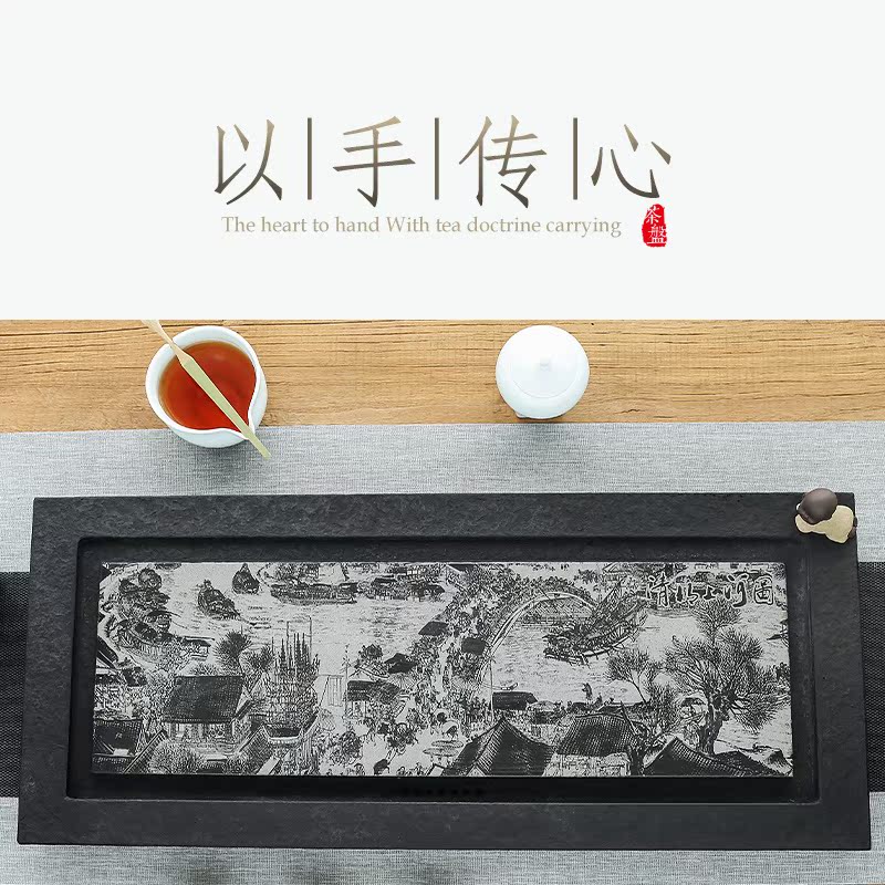 natural Black stone tea tray trumpet Large Stone Hydrographic tea set suit Tray household Simplicity stonein the Tableware , Tea set , Tea tray category - from Buy2taobao.com to provide professional Taobao agent buy service