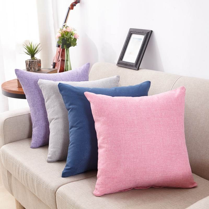 thickening Flax Solid Large pillow cushions sofa Cotton and hemp backrest Office Simplicity automobile Fabric art Lumbar cushionin the Home Fabric , Pillow/Pillow category - from Buy2taobao.com to provide professional Taobao agent buy service