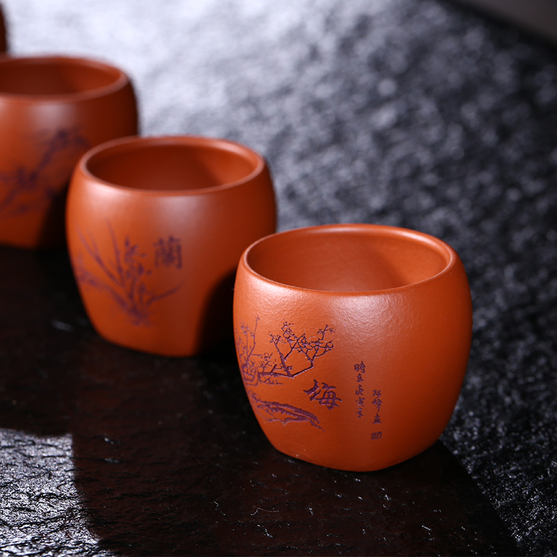 宜興紫砂杯手工小口杯品茗杯主人杯梅蘭竹菊功夫茶套杯配壺小杯在類目 餐飲具, 茶具, 功夫茶具中 - 來自Buy2taobao.com提供專業的淘寶代購服務