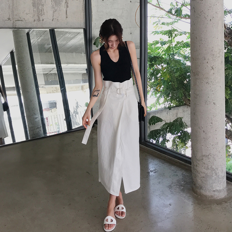 牛仔裙子中长款女2019春夏新款复古高腰显瘦一步a字裙白色半身裙在类目 女装/女士精品, 半身裙中 - 来自Buy2taobao.com提供专业的淘宝代购服务