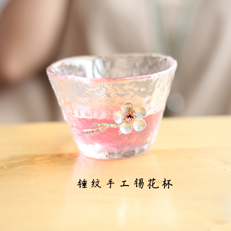 手工錫花日式錘紋目杯玻璃杯品茗杯公道杯酒具套裝在類目 餐飲具, 酒壺/酒杯/酒具, 酒杯中 - 來自Buy2taobao.com提供專業的淘寶代購服務