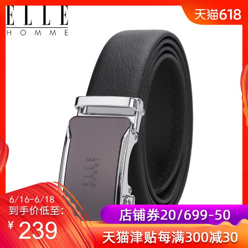 ELLE HOMME男士牛皮自动扣皮带男青年商务黑色腰带时尚简约裤带潮|msdalam kategori Aksesori/Belt kulit/Hat/Muffler, tali pinggang/tali pinggang kulit/pinggang - dari Buy2taobao.com untuk memberikan perkhidmatan ejen Taobao profesional membeli