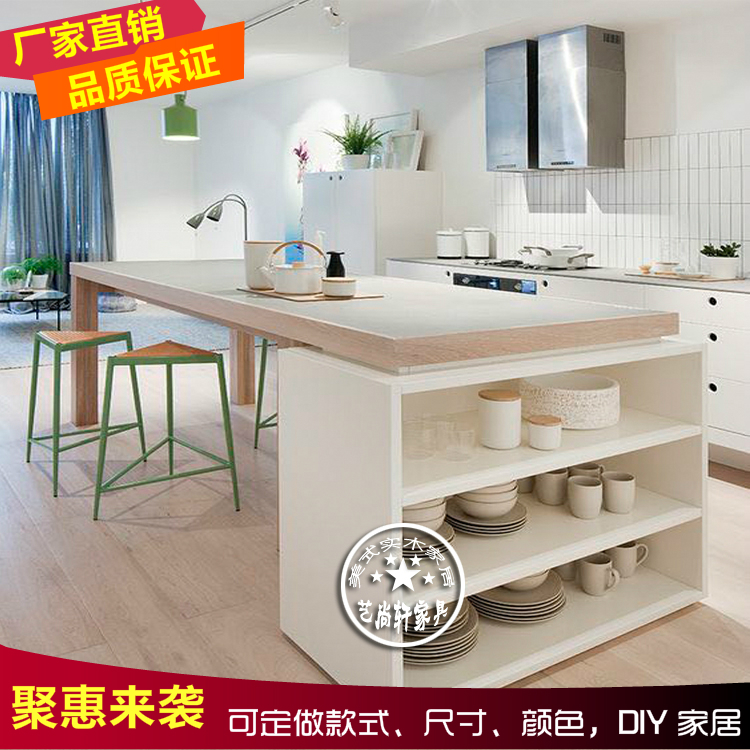 北欧美式乡村复古实木餐桌创意客厅吧台桌厨房中岛台料理桌操作台|ruв категории жилой мебели, Таблица класса, обеденный стол - от Buy2taobao.com для оказания профессиональной услуги покупки агента Taobao